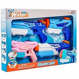 Set 4x pistol cu apa pentru copii, flippy, 6ani+, albastru+roz, 300 ml