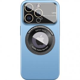 Husa protectie magsafe kathy tech, flippy, pentru apple iphone 11, dublu cerc, albastru deschis