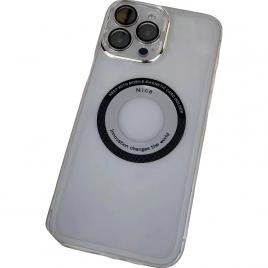 Husa protectie magsafe tpu, flippy, pentru iphone 14, cu decupaj logo, folie sticla camera, transparent