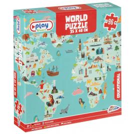 Puzzle - harta lumii (96 piese)