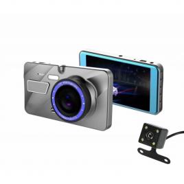 Camera auto full hd 1080p , ecran lcd si functie de marsarier cu 4 led-uri,gonga® argintiu