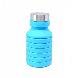 Termos pliabil din silicon, 470 ml,gonga® albastru