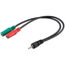 Cablu adaptor jack 4 pini 3.5 mm la 2x 3.5 mm mama goobay
