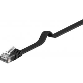Cablu utp cat6 plat mufat 0.5m negru patchcord cupru 2x rj45 goobay