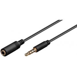 Cablu prelungitor 4 pini 3.5 mm stereo tata la 3.5 mm stereo mama 1m iphone ipad ipod goobay