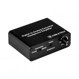 Convertor digital toslink/rca la analog 2x rca +cu iesire casti 3.5 mm jack cabletech