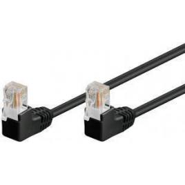 Cablu patch utp cat5e rj45 2x 90 grade 2m negru goobay