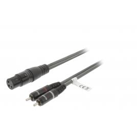 Cablu audio stereo xlr 3-pini mama - 2x rca tata 3m gri sweex