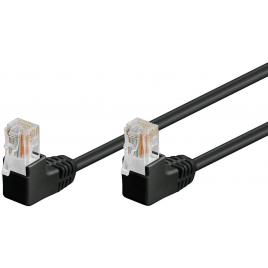 Cablu patch utp cat5e rj45 2x90 3m cca negru goobay