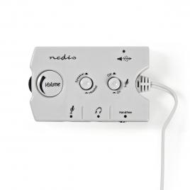 Audio switch comutator audio analogic nedis jack 2x 3.5 mm tata - 3x 3.5 mm mama + 2.5 mm mama gri