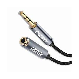 Cablu audio jack stereo choetech aux001 3.5 mm tata - 3.5 mm mama 2m negru