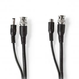 Cablu coaxial de securitate cctv rg59 20m bnc 2.1x5.5mm nedis