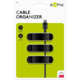 Cleme pentru gestionarea cablurilor 3 sloturi goobay set 3buc negru