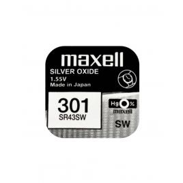 Baterie ceas maxell sr43sw v301 ag12 1.55v oxid de argint 1buc
