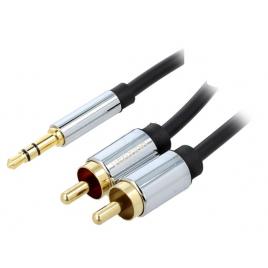 Cablu audio stereo jack 3.5 mm - 2x rca 0.5m ecranat aurit vention bcfbd
