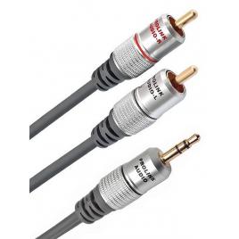 Cablu audio stereo jack 3.5 mm - 2x rca 5m ecranat negru prolink tcv3420-5.0