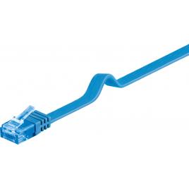 Cablu plat cat6a utp 0.5m 500mhz rj45 cupru albastru goobay