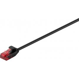 Cablu slim 3.6mm patchcord cat6 utp 1m negru 250mhz rj45 cupru goobay