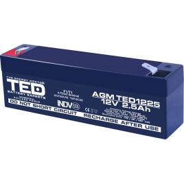 Acumulator agm vrla 12v 2.5ah plumb acid 178x34x60 mm f1 terminal ted battery expert holland