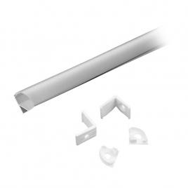 Profil aluminiu pentru banda led 2m 15.8x15.8 mm alb pe colt v-tac sku-3369