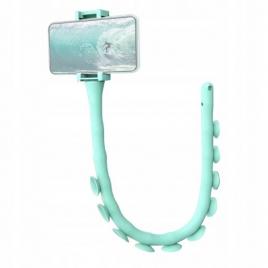 Suport flexibil pentru telefon cu ventuze, din silicon,gonga® verde