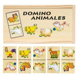 Domino din lemn woodyland cu animale domestice
