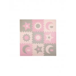 Covoras de joaca puzzle 93x93 cm momi, nebe - pink