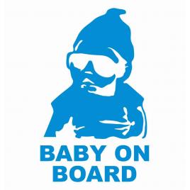 Sticker autocolant autoturism - Baby gangsta - 9.4 x 15 cm Albastru