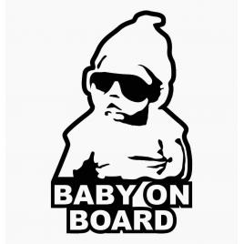 Sticker autocolant autoturism - Baby gangsta - 9.4 x 15 cm Negru