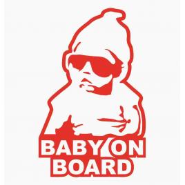 Sticker autocolant autoturism - Baby gangsta - 9.4 x 15 cm Rosu