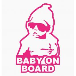 Sticker autocolant autoturism - Baby gangsta - 9.4 x 15 cm Roz