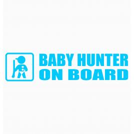 Sticker autocolant autoturism - Baby hunter on board - 15 x 3.5 cm Albastru