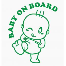 Sticker autocolant autoturism - Bebe la bord kick - 11.6 x 15.2 cm Verde