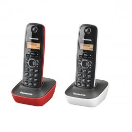 Telefon DECT fara fir, Panasonic KX-TG1612FXRW, 2 receptoare, Caller ID (KX-TG1611FXR + KX-TG1611FXW)