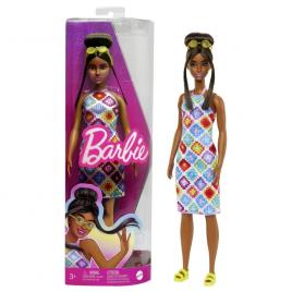 Papusa barbie fashionistas satena cu ochelari de soare galbeni