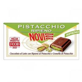 Ciocolata cu lapte umpluta cu crema de fistic si fistic granulat novi pistacchio 105g