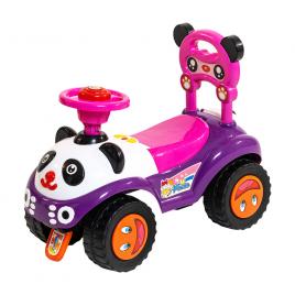 Masinuta premergator ride-on beberoyal pink cu muzicuta si spatiu de depozitare