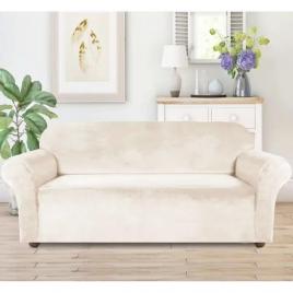 Husa universala pentru canapea standard cu 3 locuri, imitatie catifea, culoare