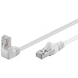 Cablu patch cat5e ftp rj45 90 in unghi - rj45 drept 0.25m <br /> 100mhz alb goobay 94176