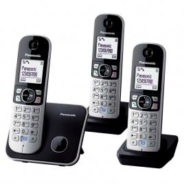 Telefon fara fir DECT Panasonic cu 3 receptoare si Robot Telefonic, KX-TG6821FXB + KX-TG6812FXB