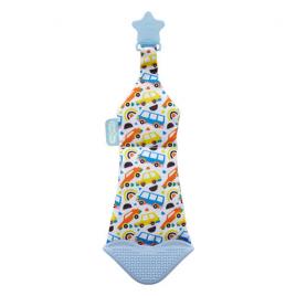 Cravata bebelusi cu accesoriu de dentitie babyjem (culoare: bleu)
