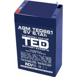 Acumulator agm vrla 6v 6.1a 70mm x 48mm x h 101mm f1 ted battery expert holland