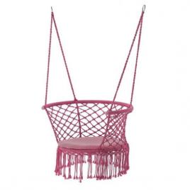 Leagan tip scaun, cu perna, roz, max 150 kg, 80x60x120 cm, rivo