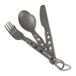 Tacamuri camping din aluminiu anodizat sea to summit alphaset cutlery set (cutit, furculita, lingura)