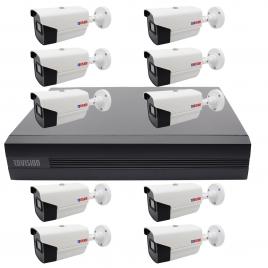 Sistem de supraveghere 10 camere rovision oem hikvision 2mp full hd, ir 40m, dvr pentabrid 16 canale, inteligenta artificiala