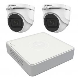 Sistem supraveghere hikvision interior 2 camere 2mp, 2.8mm, ir 30m, 4 in 1, dvr 4 canale turbohd