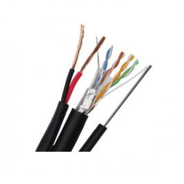 Cablu ftp cat5e 0.5mm cupru 100% cu sufa 1mm  si alimentare 2x1mm  cca