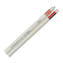 Cablu coaxial rg59 + alimentare 2x0.75'100m'alb tsy-rg59+2x0.75-l-w