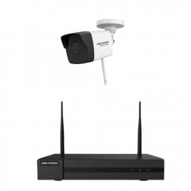 Kit supraveghere wireless o camera wifi hiwatch hikvision, 2mp, ir 30m, nvr 4 canale
