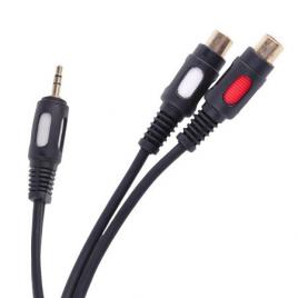 Cablu adaptor jack tata 3.5 mm la 2x rca mama 25cm dublu ecranat cabletech